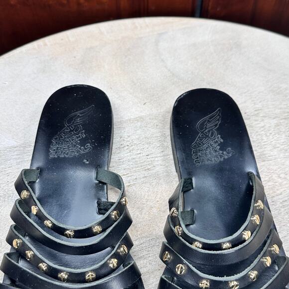 Ancient Greek Sandals Women Niki Nails Sandals Size 39 EU 9 US Black Leather - Picture 11 of 12